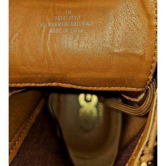 GBG Los Angeles Women's Lite Brown Ankle Combat Boots Size 7M Lace Up & Side Zip - Picture 7 of 7